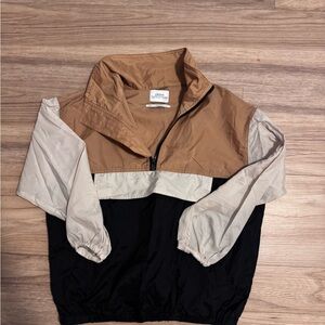Urban Outfitters Tan and Black Windbreaker